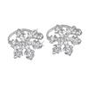 Women Shiny Rhinestone Little Snowflake Style Painless U Shape Invisible Ear Clip Students