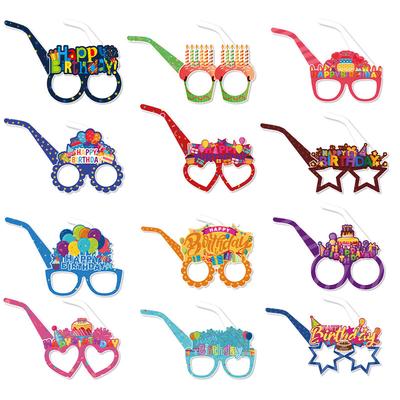 12Pcs Birthday Party Paper Glasses Party Funny Dress Up Glasses Children'S Birthday Party Decoration