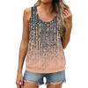 Women's Summer Vest Loose Pleated Round Neck Shirt Casual Sleeveless Top
