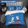 3PCS Simon the Rabbit Adventures Bedding Set 2D Printing (Includes 1 Duvet Cover + 2 Pillowcases Coreless), Bedroom decor,Fan Gift