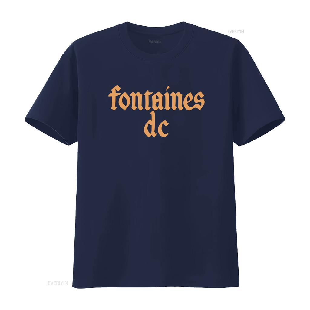 Fontaines D C Gothic Logo Black T Shirt New Official Band Merch Vintage Washed Fashion Streetwear Soft Designer Clothes