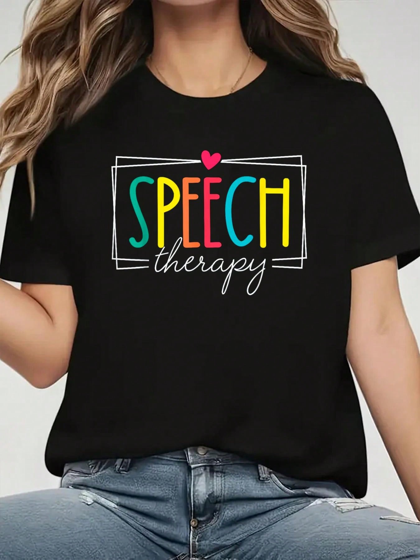 Speech Therapy Heart Graphic T-shirt XXXXL