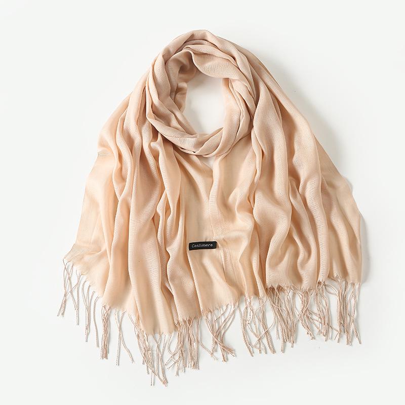 Annual Meeting Cashmere Feel Scarf: Lightweight 100g Solid Color Gift for Men & Women - Autumn/Winter Warm Shawl