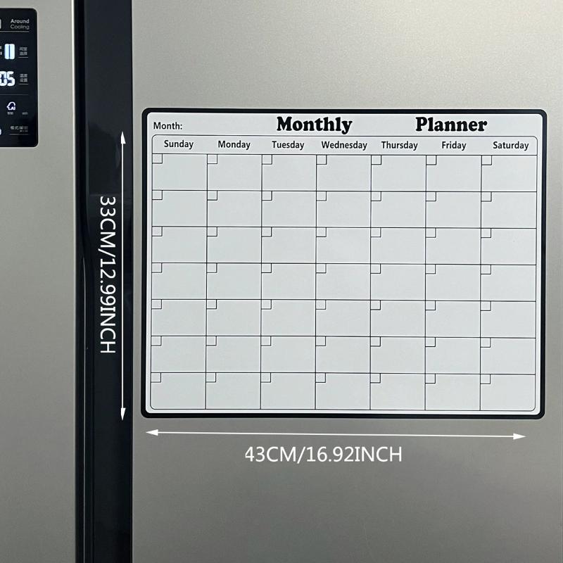 Stylish Magnetic Dry Erase Calendar - Versatile Monthly Planner For Refrigerator - Easy Kitchen Organization & Decor