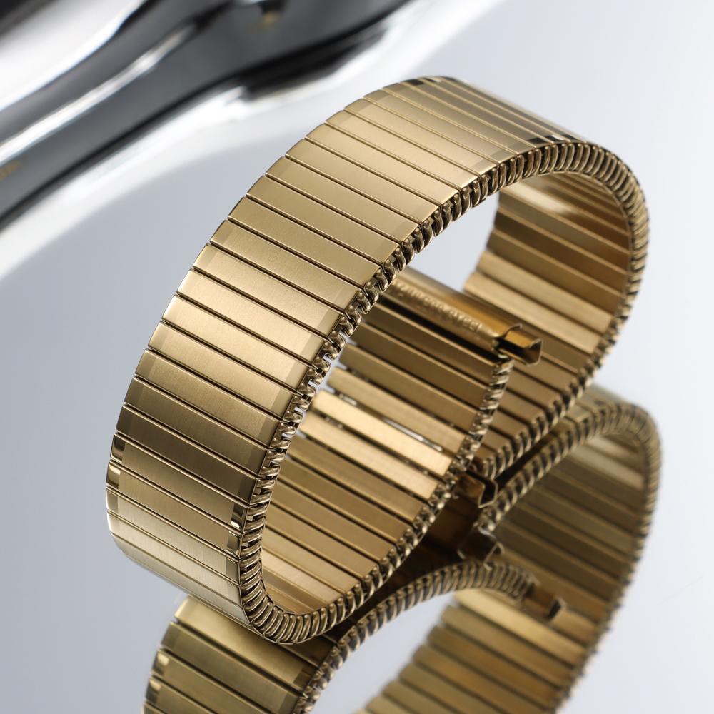 Edelstahlarmband 16mm-22mm Elastisches Armband Metall-Uhrenarmbänder für Herren Damen Ersatz Business-Armband Universelles Armband