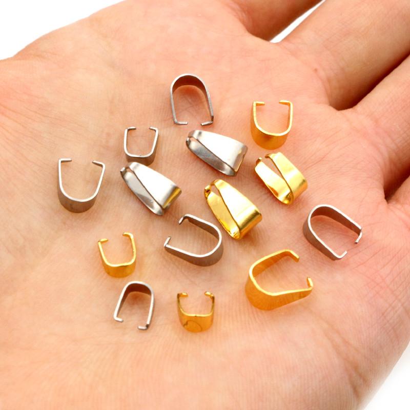 100 stuks Hanger Knoopsluitingen Haakjes Clips Roestvrij Staal Verguld Connector DIY Sieraden Maken Onderdelen