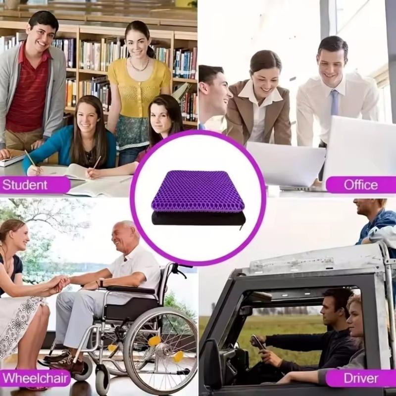 Gel Seat Cushion Summer Breathable Honeycomb Design For Pressure Relief Back Tailbone Pain for Home Office Wheelchair Chair Cars