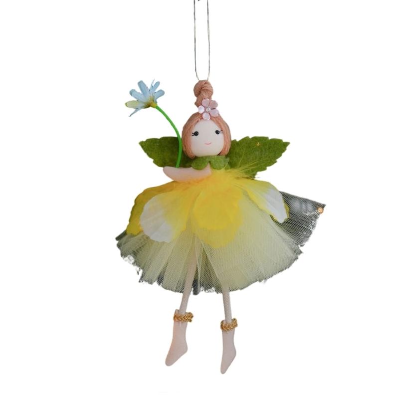 Plush Girl With Flower Hanging Ornament For Spring Festival Decoration Living Room Enhancement Accessory