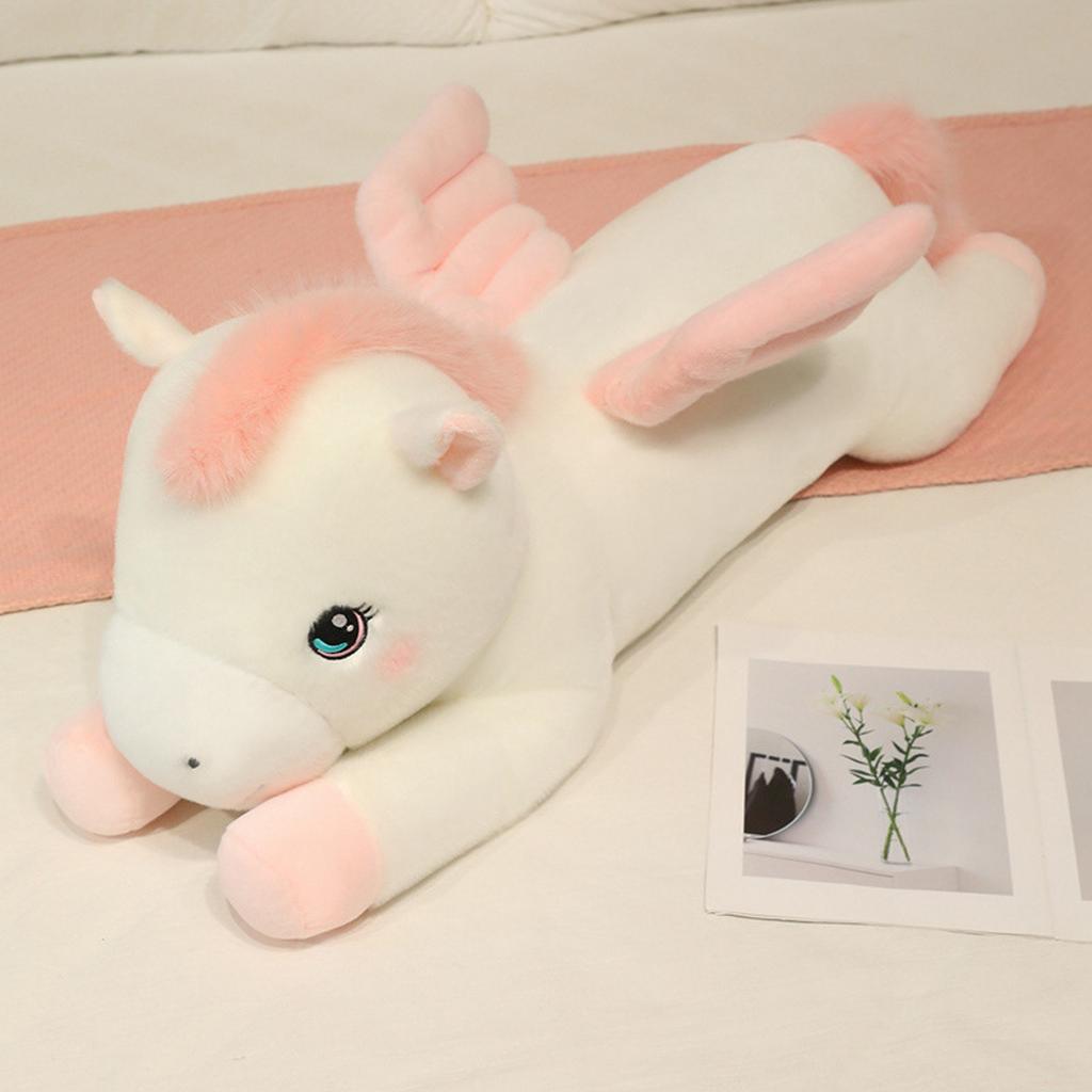 Süßes und entzückendes liegendes Pferd Plüschtier, Pferdepuppe, schlafendes und tröstendes Stofftierpuppe