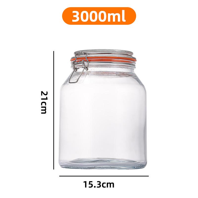 Glass Sealing Jar with Stainless Steel Buckle for Food Storage - Ideal for Tea, Grains, and Cereals In the Kitchen