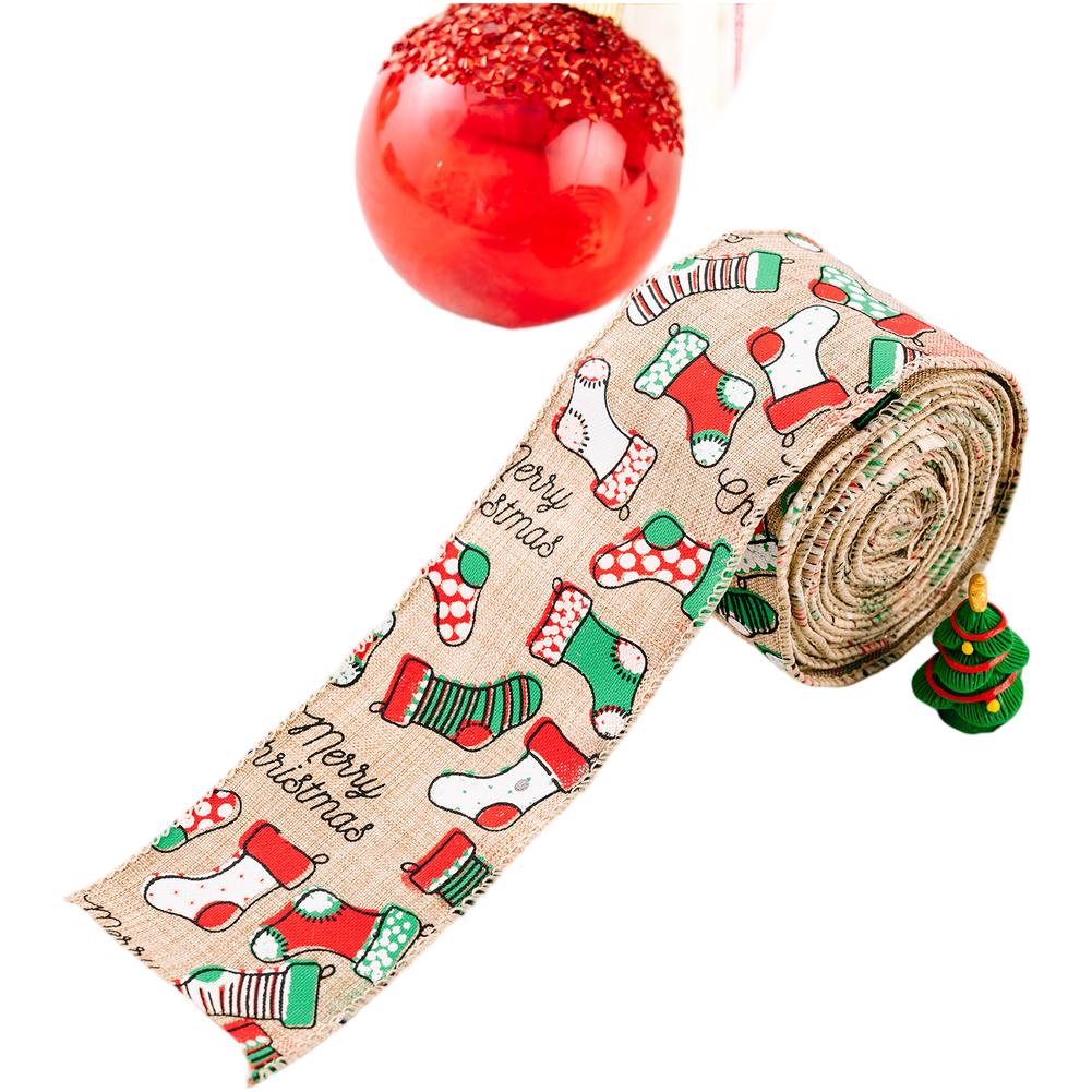 Cartoon Patterns Christmas Ribbon Decoration Christmas Celebration Ample Length For Wrapping For Christmas Tree