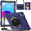 4 in 1 Detachable Mech-style Drop-resistant Wrist Strap Stand Case for IPad A16 11th 10th with Long Rope Soft Silicone Cover