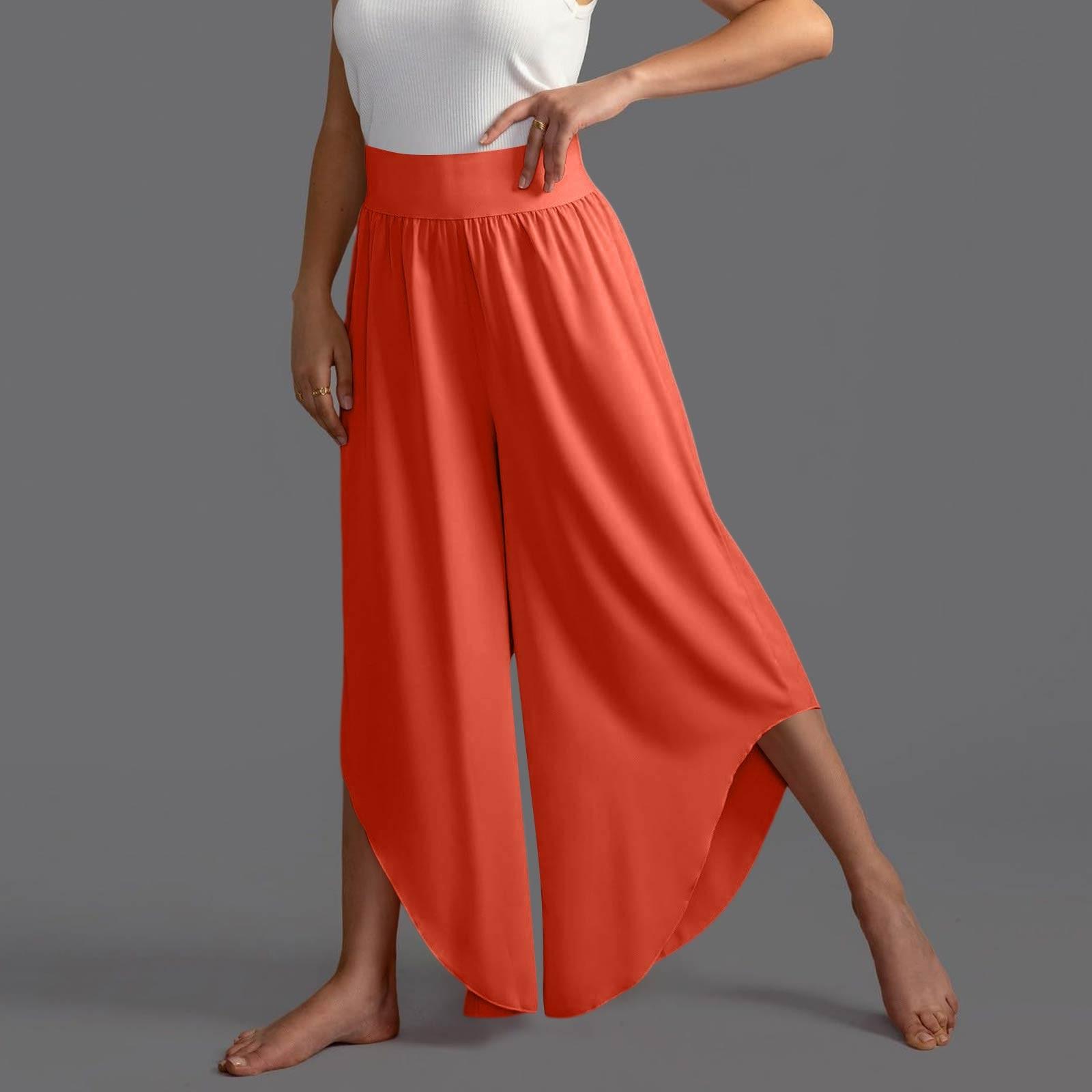 

Жіночі повсякденні літні штани з еластичною талією та кишенями XL Кіновар