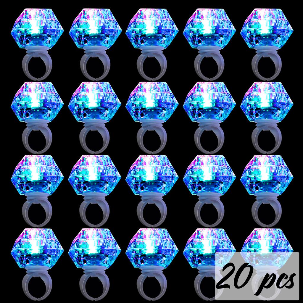 10-50 Pcs Flash Led Light Up Rings Bachelorette Party Favors Gifts Diamond Rings Bridal Shower Birthday Weddings Party Favors