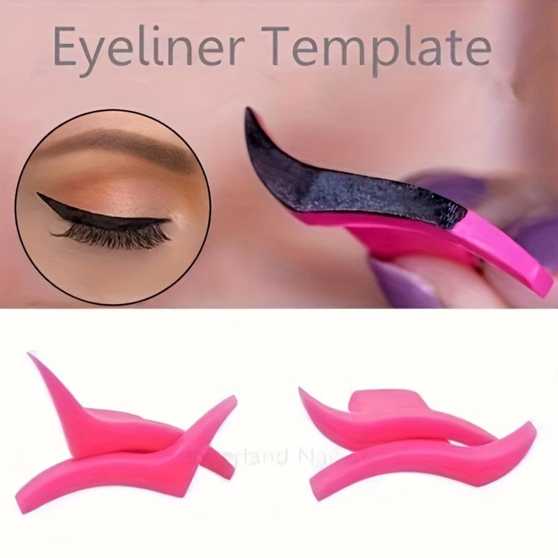 2-Piece Silicone Eyeliner Stencil Set with ABS Handle - Hypoallergenic Cat Eye & Winged Liner Templates