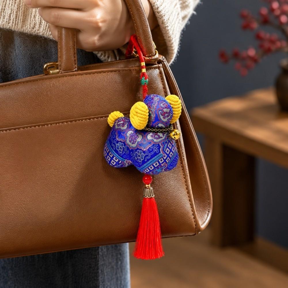 Polyester Fiber Sheep Plush Doll Chinese Style Bag Charm Festive Vibe Key Pendant Gift