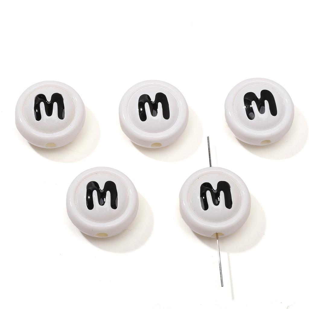 Double Sided Biscuit Charms Enamel M Drip Design for DIY Jewelry 2 or 10 Pcs