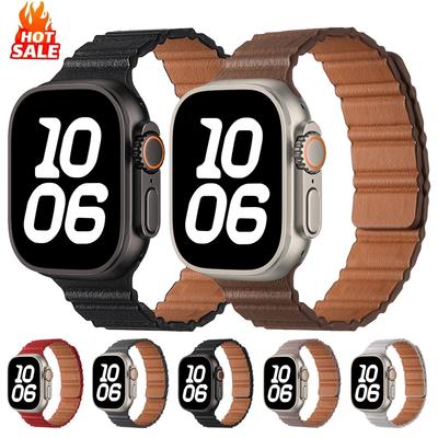 Pasek skórzany Link do Apple Watch seria 10 42mm 46mm magnetyczna pętla bransoletka pasek iWatch 44mm 45mm 40mm 38 42 SE 6 7 8 9 10 46mm ultra2 49mm