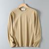 270g Double-Sided Soft Cotton Round-Neck Men's Spring and Autumn Long-Sleeve T-Shirt, Export Basic Style, Solid Color Casual Base Shirt