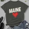Women Summer T Shirt  Print Maine Short Sleeve Tees Casual   Printed  Tops
