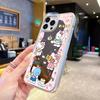 ins wind powder grid Kitty mirror iPhone16 mobile phone case Apple 17 cute makeup mirror mobile phone case 13pm