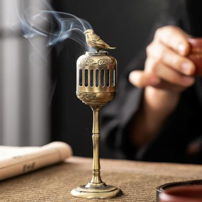 Matel Gazza Lampada Cava Incensiere Fragranza Sandalo Porta Incenso Reflusso Fumo Ornamenti Sala da Tè Studio Decorazioni per la Casa