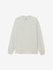 North Cut and Sewn Long Back Square Logo Tee White Mix XXL [The Face] Long-Sleeve T-Shirt L/S Gray/White