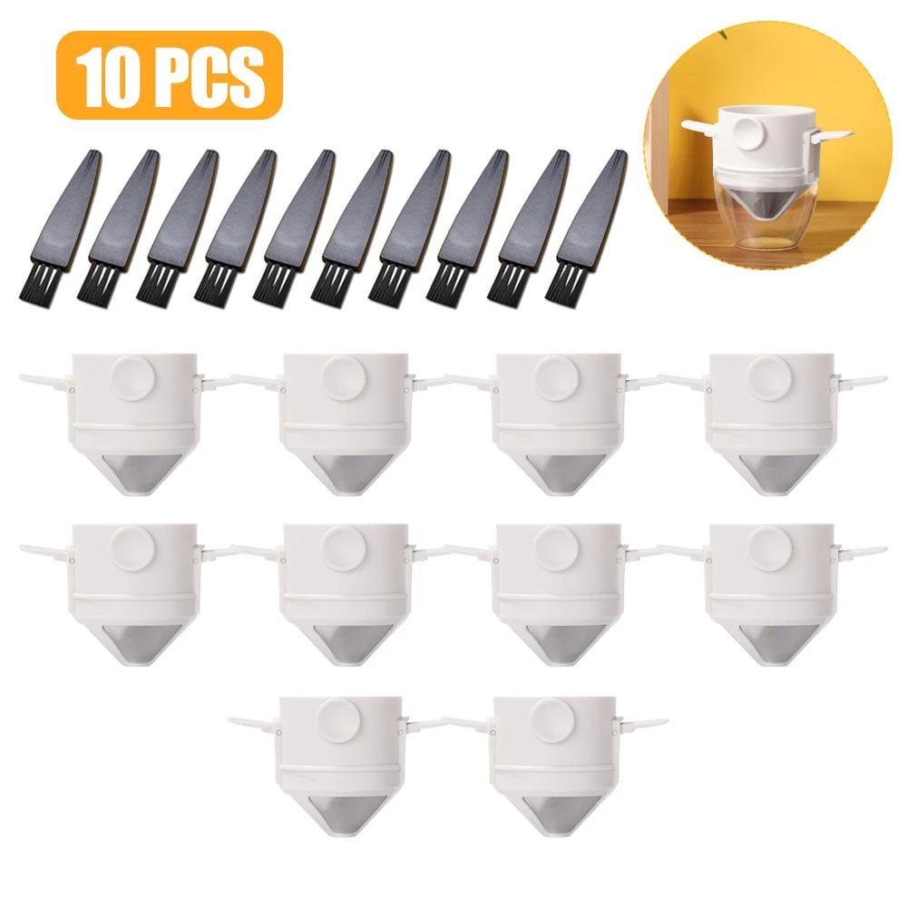10/8/4/2Pcs Foldable Portable Coffee Filter Coffee Maker Stainless Steel Drip Coffee Holder Reusable Paperless Pour Over Dripper