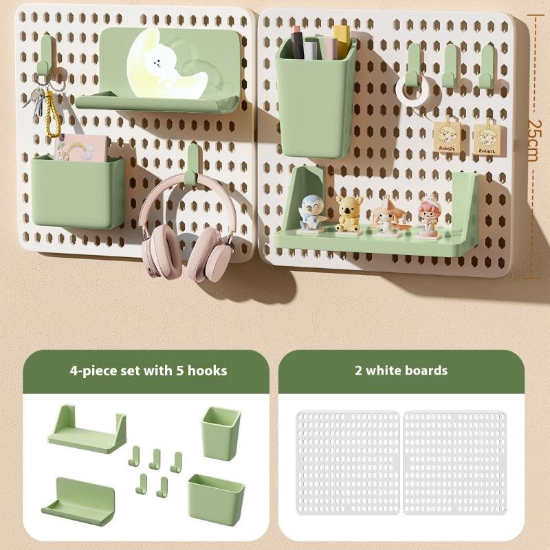 Hole Board Dormitory Wall Shelf Free Punching Adhesive Study Wall Mount Students Study Wall Mounted Storage Rack Home Decoration