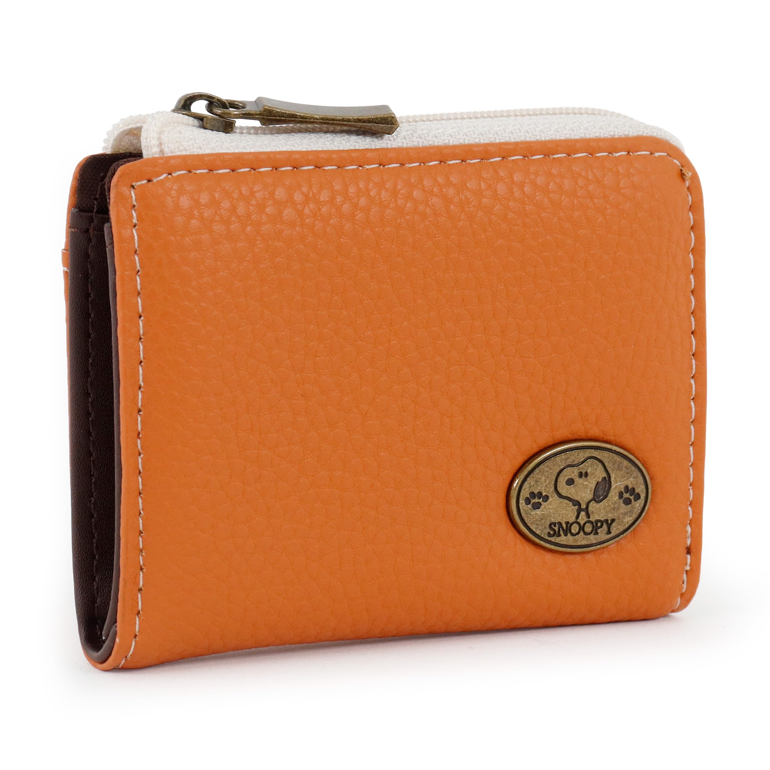 

Компактный кошелек Снупи с отделением для монет, паспорта, персонажем, милый, в антикварном стиле, женский, на молнии L-образной формы, кошелек, карман, брошь, сувенир, (оранжевый) оранжевый