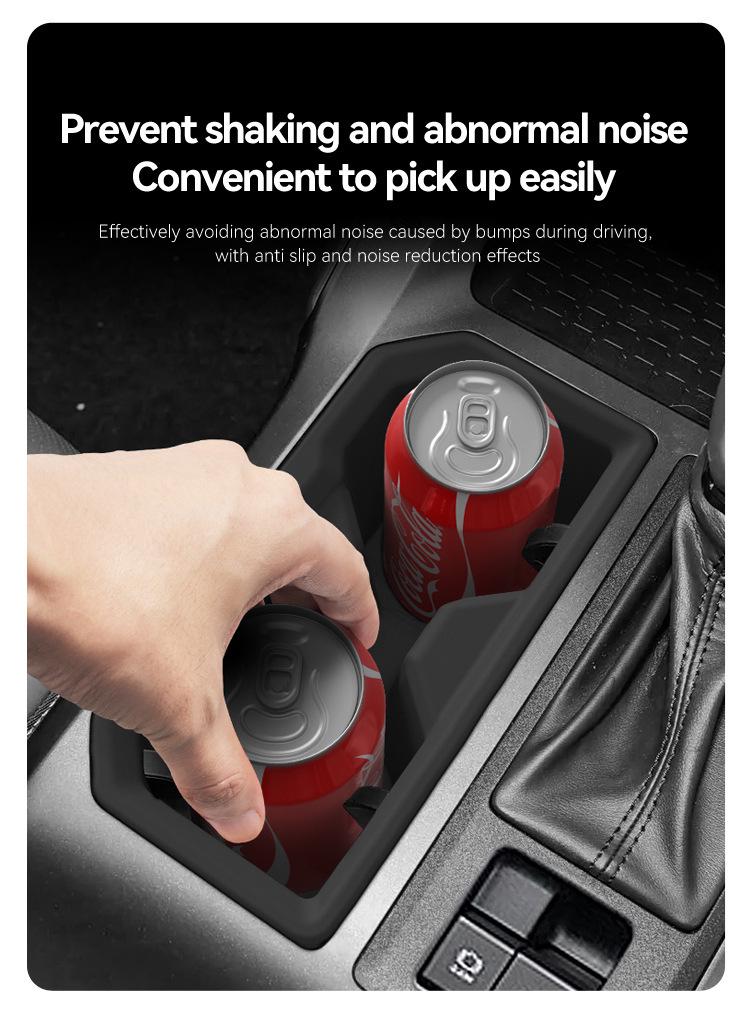 RAV4 LHD Center Console Cup Holder Silicone Anti-Slip Mat - Fits 26 Models, Protective Car Modification Accessory.
