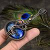 Natural Lapis Lazuli Gemstone Handmade Copper Wire Wrap Pendant 3.82 Z8M71