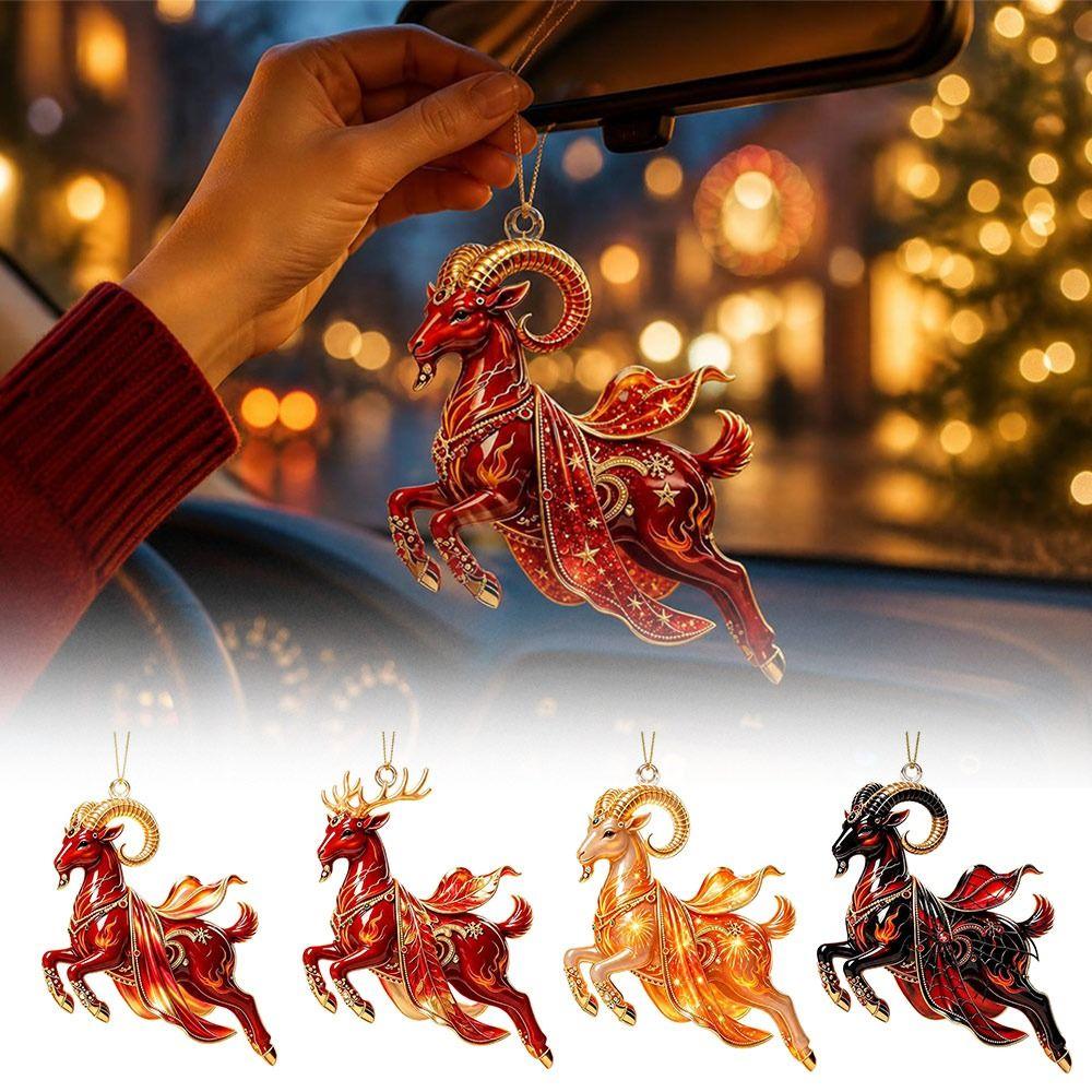 Galloping Goat Goat Hanging Ornament Shining Animal Hanging Decoration  Christmas Tree Ornament