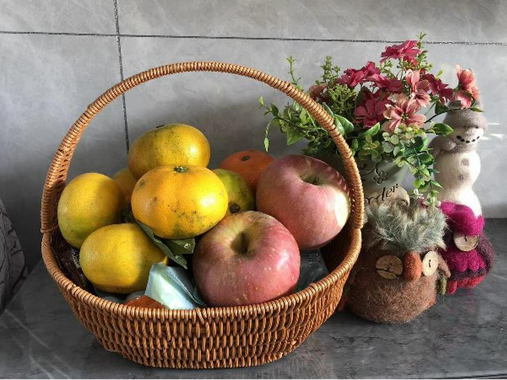 Rattan-Look Iron Frame Handbasket: Plastic Woven Flower, Vegetable, Shopping, Wedding Gift, Outdoor Restaurant Storage Basket.