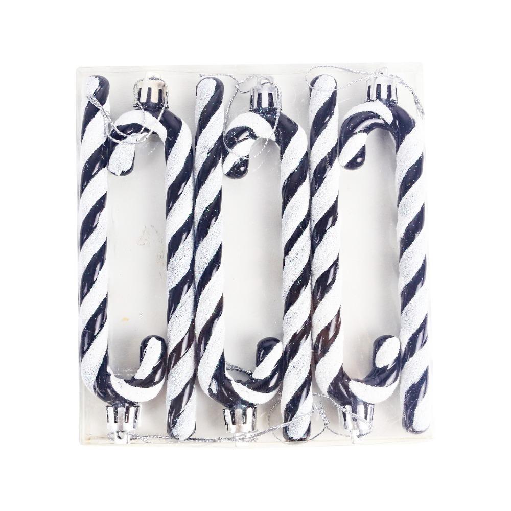 6pcs/box Cute Christmas Tree Decoration Hanging Candy Hook Ornaments Candy Canes Decoration  Holiday