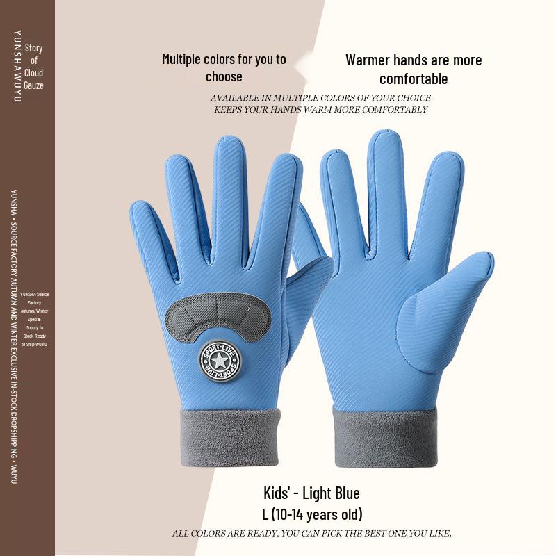 Kids' Winter Non-Slip Warm Outdoor Sports Gloves for Skating, Biking, and Skateboarding
