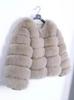 European and American fur jackets imitation fox hair splicing winter clothing thickened warm long-sleeved short fur jackets are in stock