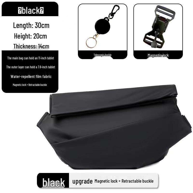 Herren Trendige Motorrad-Brusttasche mit großem Fassungsvermögen und Magnetverschluss