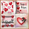 Pink Love Letters Valentine's Day Linen Letters Double-sided Printed Pillowcase Decoration Living Room Sofa Cushions