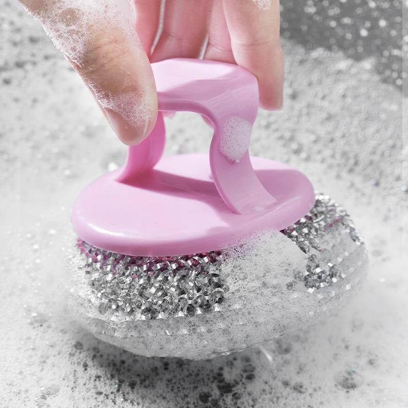 Household Cleaning Balls with Handles Dishwashing Scrubbing, and Long-handled Brushes