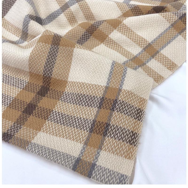 Karierter Schal - Premium Weicher Warmer Strickschal in Erdtönen, Vintage Modernes Design für Wintermode & Layering, Langlebiges Gemütliches Accessoire