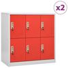 VidaXL 2x Locker Cabinets Lockable Filing Cabinets Storage Cabinets Organizer Office Light Grey and 3095233