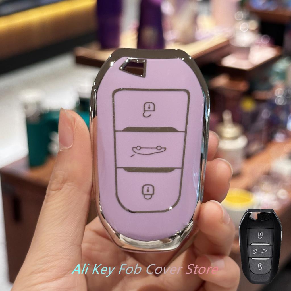 Key Fob Cover For Peugeot 2008 3008 4008 5008 308 408 508 Citroen C1 C2 C4 C6 C3-XR Picasso Grand DS3 DS5 Car Keychain