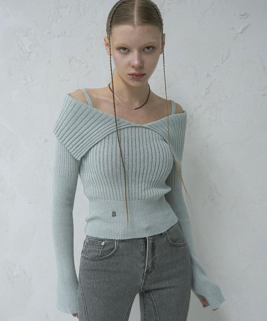 AVANDRESS Seul Sailor Off Shoulder Knit - 4Col