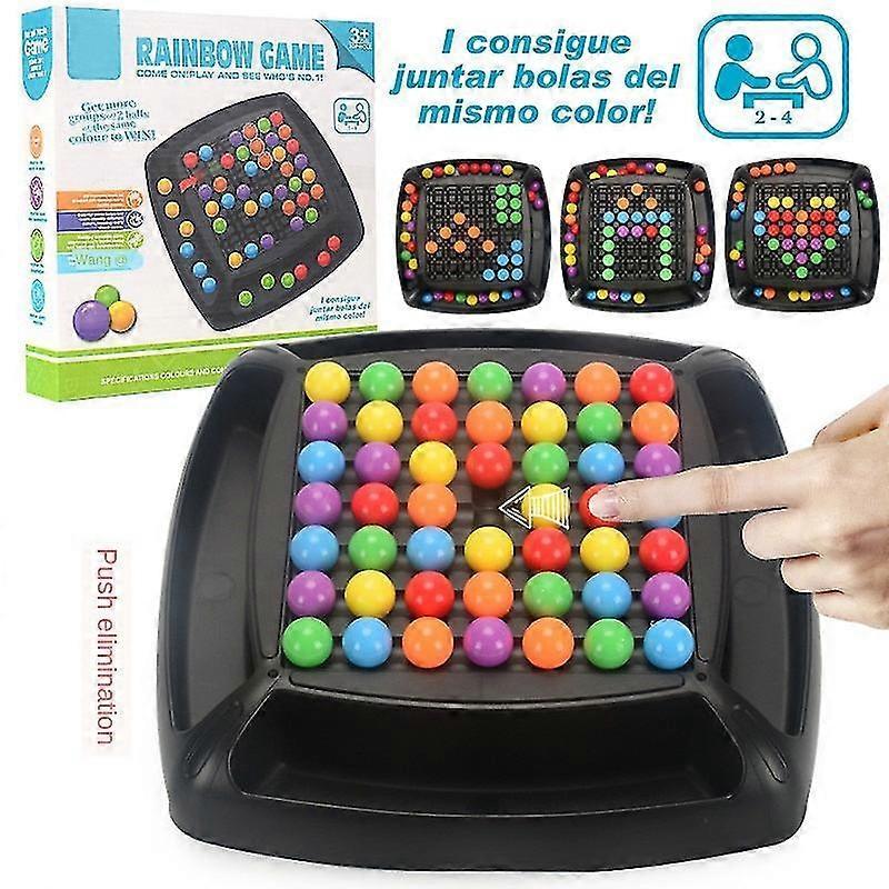 2-4 Players 20cm Rainbow Ball Elimination Concentration Bead Training Board Game Magic Chess Family Party Toys For Children
