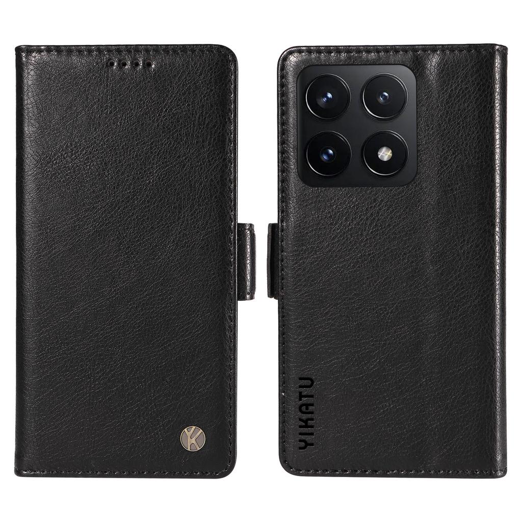 YIKATU YK-007 For Xiaomi 14T Case Side Buckle PU Leather Phone Cover Litchi Texture