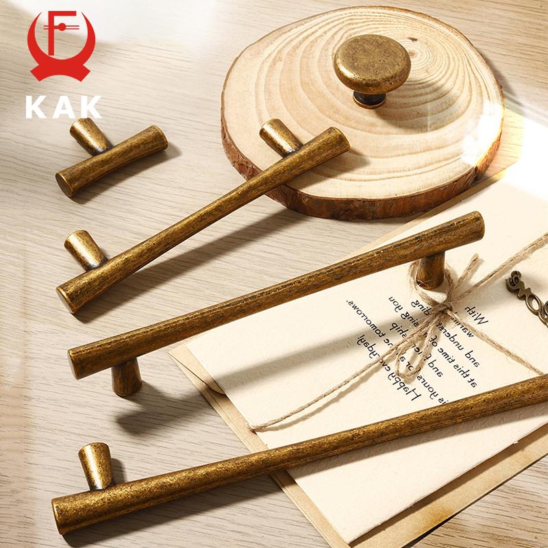 KAK Vintage Furniture Handles Antique Bronze Cabinet Knobs and Handles Zinc Alloy Handles for Wardrobe Drawer Bookcase Dresser