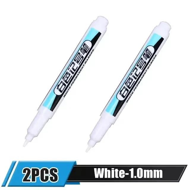 5/1Pcs Oily White Marker Pen Graffiti Pens Waterproof Permanent Gel Pencil Tire Notebook Glass Painting Pen 0.7mm 1mm 2.5mm