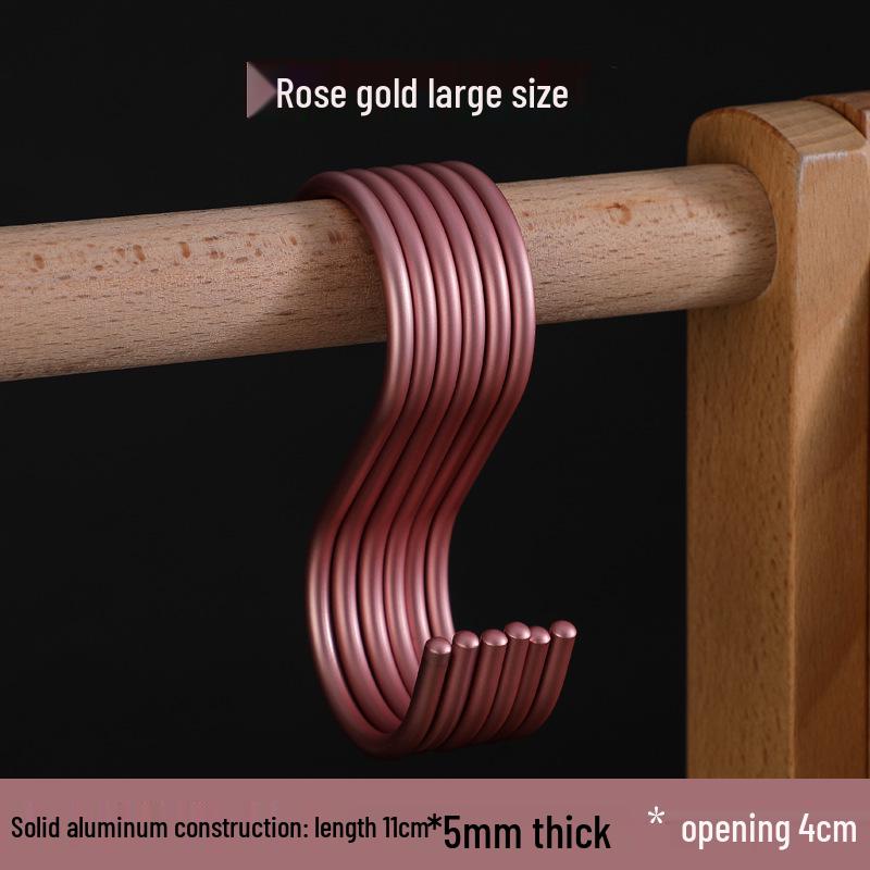 S-Shaped Aluminum Alloy Hook for Clothing, Kitchen, and Wardrobe - Modern Minimalist Design.