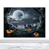 Halloween Photo Backdrop Tombstone Pumpkin Lantern Photography Backdrop Scary Moon Decor Banner Photo Booth Background